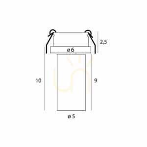 Zápustné svítidlo Max Light HALO H0127 černé LED 9 W 3000 K 6 cm small 3