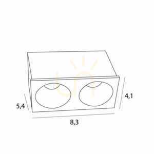 Zapuštěné svítidlo Max Light Modular HM180 2L LED 2x6W černé 3000K small 3