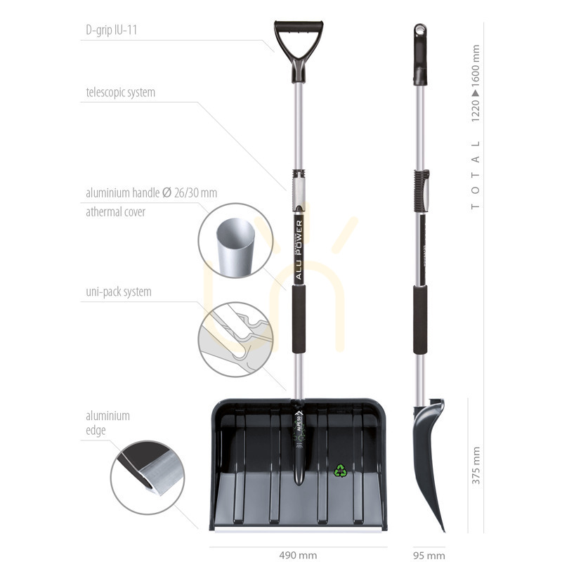 Náhled ALPE 50 ECO TELESCOPIC lopata - černá ALPE 50 ECO TELESCOPIC lopata - černá