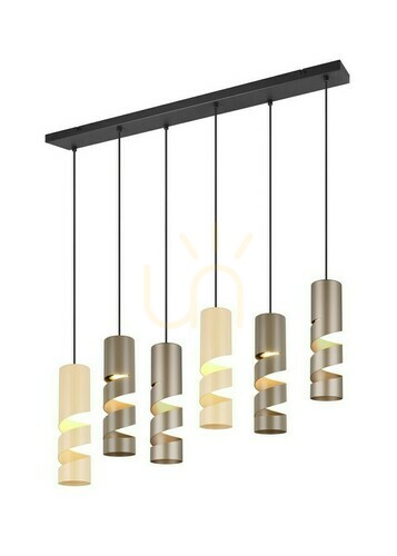Kontrola Závěsné svítidlo Trio STREAM 364000617, 6×GU10, 100 cm, béžové a kávově hnědé