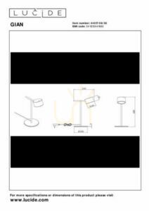 Stolní lampa Lucide GIAN černá LED 9W dotyková 44517/08/30 small 5