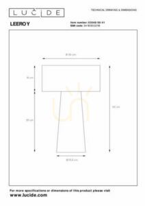 Stolní lampa Lucide LEEROY šedá len Japandi E27 50 cm 03548/50/41 small 2