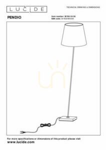 Stojací lampa Lucide PENDIO černá Japandi E27 150 cm 19790/81/30 small 6