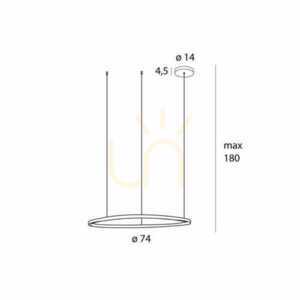 Závěsné svítidlo Max Light Cayenne P0606D kartáčovaná měď LED 74 cm small 2