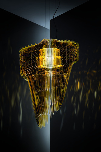 Kontrola Malá závěsná lampa Slamp Aria Gold