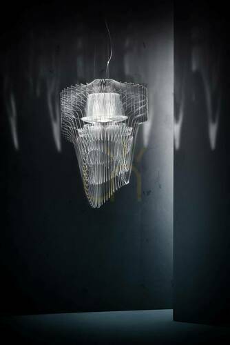 Kontrola Transparentní malá závěsná lampa Slamp Aria