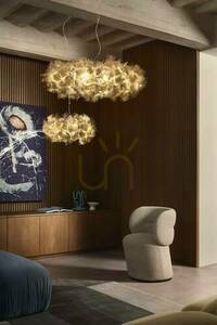 Slamp Clizia Suspension 130 Mama Non Mama Gold Transparent Wire Pendant Lamp. small 2