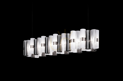 Kontrola Slamp La Lollo Suspension Linear 140 Pewter Pendant Lamp