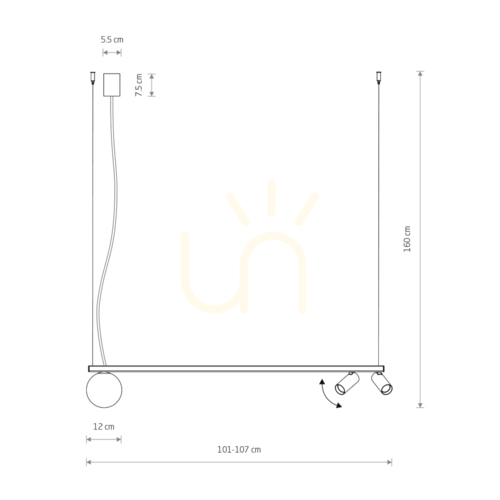 Kontrola Černobílé závěsné svítidlo Nowodvorski FOURTY III 11447 2×GU10 R35 + G9 LED