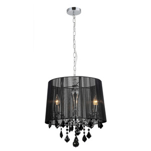 Závěsná lampa Italux Cornelia černá chrom křišťál E14 3 žárovky MDM-2572/3 BK