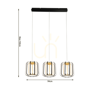 XARA Rovná trojitá závěsná lampa Aviano 3 XARA Rovná trojitá závěsná lampa Aviano small 3