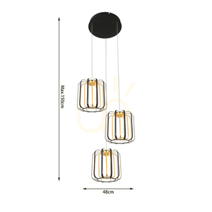 XARA Trojitá kulatá závěsná lampa Aviano 3 XARA Trojitá kulatá závěsná lampa Aviano small 3