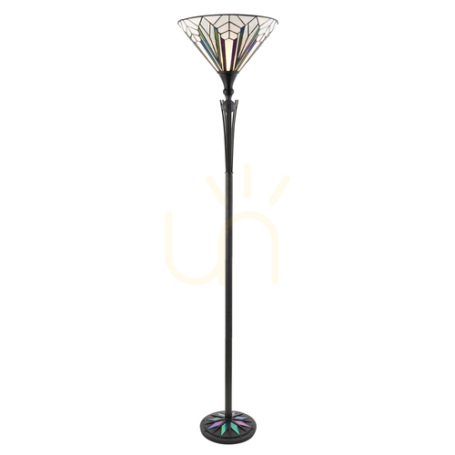 Kontrola Stojací lampa Tiffany vícebarevná Interiors Astoria 63933