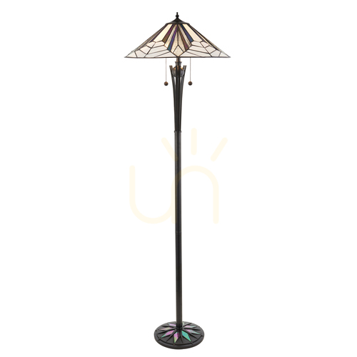 Kontrola Stojací lampa Interiors Astoria Tiffany vícebarevná 63934