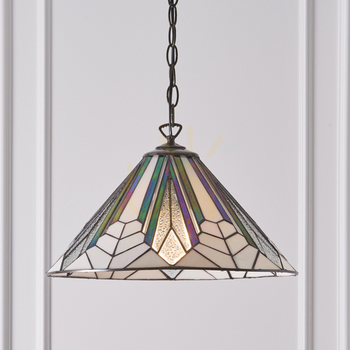 Kontrola Tiffany závěsná lampa Interiors Astoria vícebarevná 40 cm 63937