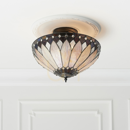 Kontrola Vícebarevná stropní lampa Brooklyn Tiffany 63978 Interiéry.