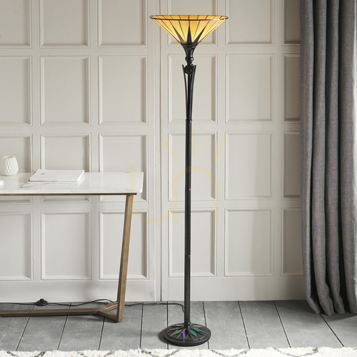 Kontrola Dark star Tiffany Vícebarevná stojací lampa 64042 Interiéry.