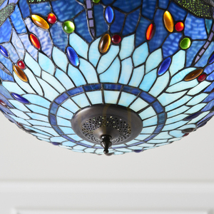 Závěsná lampa Interiors Dragonfly Tiffany modrá 3xE27 60 W 41 cm 64075 small 1