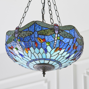 Závěsná lampa Interiors Dragonfly Tiffany modrá 3xE27 60 W 41 cm 64075 small 4