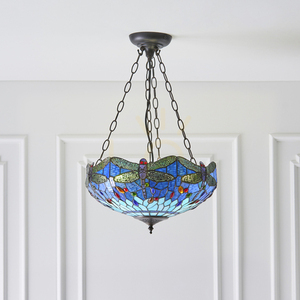 Závěsná lampa Interiors Dragonfly Tiffany modrá 3xE27 60 W 41 cm 64075 small 5