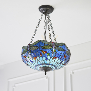 Závěsná lampa Interiors Dragonfly Tiffany modrá 3xE27 60 W 41 cm 64075 small 6