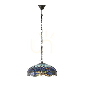 Závěsná lampa Interiors Dragonfly Tiffany modrá 64080 small 9