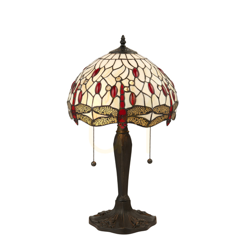 Kontrola Stolní lampa Interiors Dragonfly Tiffany béžová 64086