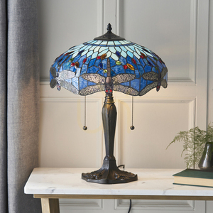 Stolní lampa Interiors Dragonfly Tiffany modrá 64089 small 2