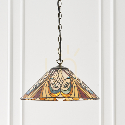 Kontrola Závěsná lampa Hector Tiffany Multicolor 64162 Interiéry.