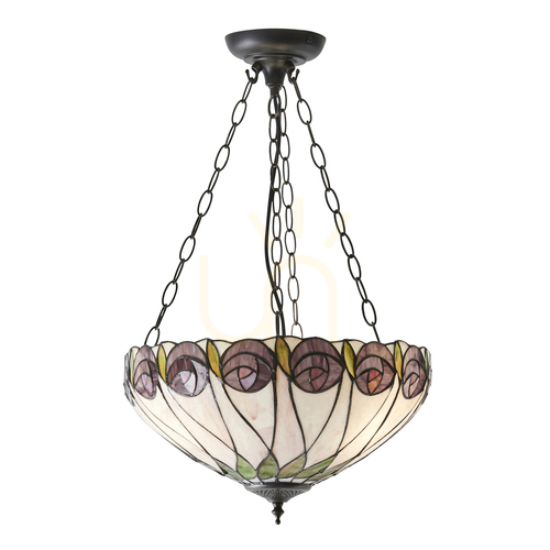 Kontrola Závěsná lampa Hutchinson Tiffany Multicolor 64175 Interiéry.