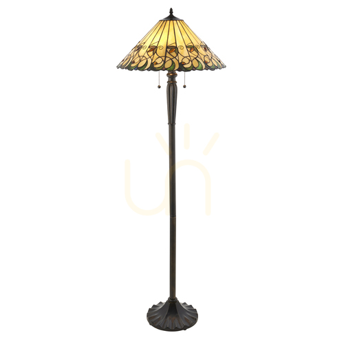 Kontrola Stojací lampa Interiors Jamelia Tiffany vícebarevná 157,5 cm 2x E27 64192