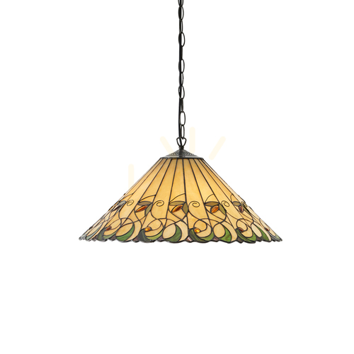 Kontrola Závěsná Tiffany lampa Interiors Jamelia multicolor 3xE27 50 cm 64194