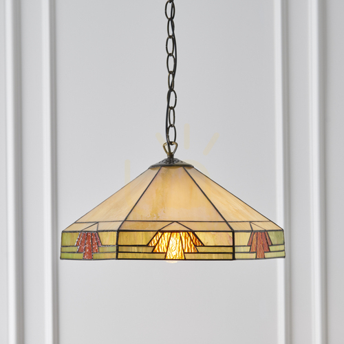 Kontrola Závěsná lampa Nevada Tiffany Multicolor 64285 Interiéry.