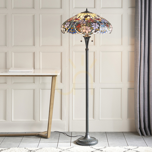 Kontrola Vícebarevná stojací lampa Sullivan Tiffany 64323 Interiéry.