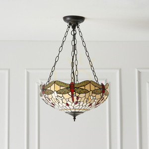 Závěsné svítidlo Interiors Tiffany Dragonfly béžové 3xE27 70759 small 5