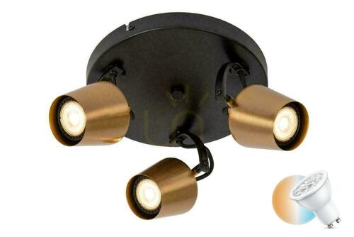 Kontrola Plafond Lucide Emile zlatý černý 3x GU10 23 cm LED CCT 51901/13/02