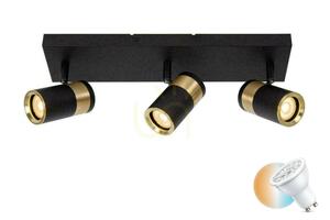 Plafon Lucide GORIK černý zlatý 3x GU10 LED, moderní 40 W, 40 cm small 0