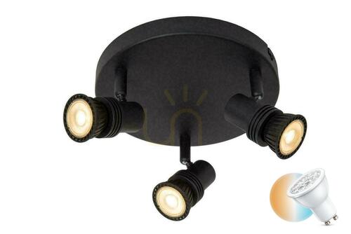 Kontrola Plafond Lucide KIANTI černý 3x GU10 21 cm LED CCT