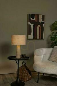 Stolní lampa Lucide NIMUE taupe z travertinu a lnu 05556/81/41 small 2