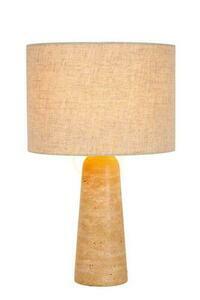 Stolní lampa Lucide NIMUE taupe z travertinu a lnu 05556/81/41 small 0