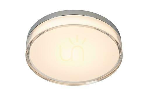 Kontrola LED stropní svítidlo Lucide PLANO Ø 28 cm opálové s chromovým akcentem IP44 16 W CCT 1200 lm 78151/18/61
