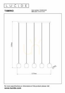 Závěsné svítidlo Lucide Tamino černé LED 5x5,6 W 74419/25/30 small 8
