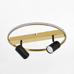 Stropní svítidlo Zuma Line VIENNA CL231045, černo-zlaté, LED kruh a dva reflektory small 0