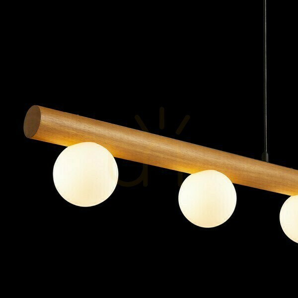 Pohled Závěsné svítidlo Noctis Wood/Opale Glass 230 V Led G9 5x7 W. Závěsné svítidlo Noctis Wood/Opale Glass 230 V Led G9 5x7 W.