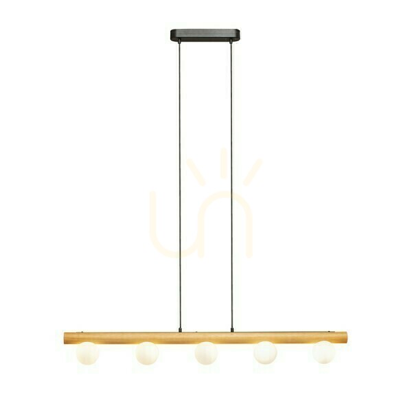 Náhled Závěsné svítidlo Noctis Wood/Opale Glass 230 V Led G9 5x7 W. Závěsné svítidlo Noctis Wood/Opale Glass 230 V Led G9 5x7 W.