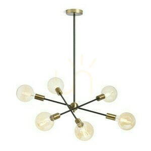 Artemia 6 Závěsné svítidlo na tyči Černá kartáčovaná mosaz 230 V Led E27 6x15 W. 1 Artemia 6 Závěsné svítidlo na tyči Černá kartáčovaná mosaz 230 V Led E27 6x15 W. small 1