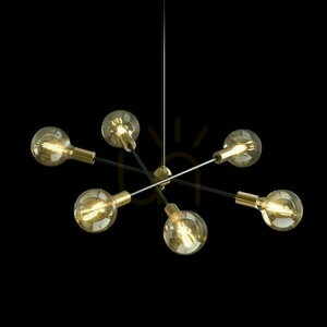 Artemia 6 Závěsné svítidlo na tyči Černá kartáčovaná mosaz 230 V Led E27 6x15 W. 3 Artemia 6 Závěsné svítidlo na tyči Černá kartáčovaná mosaz 230 V Led E27 6x15 W. small 3