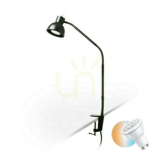 Kontrola Stolní lampa Harmony se stolní svorkou černá 230 V Led Gu10 8 Watt.