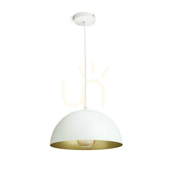 Kontrola Gladys 30 bílá/zlatá závěsná lampa 230 V Led E27 15 W. Gladys 30 bílá/zlatá závěsná lampa 230 V Led E27 15 W.
