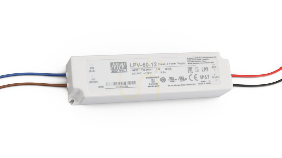 Pohled Napájecí zdroj MEAN WELL LPV 12V 60W IP67 Napájecí zdroj MEAN WELL LPV 12V 60W IP67